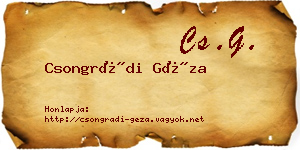Csongrádi Géza névjegykártya