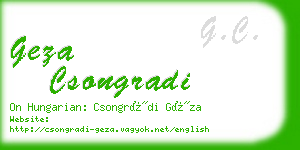 geza csongradi business card